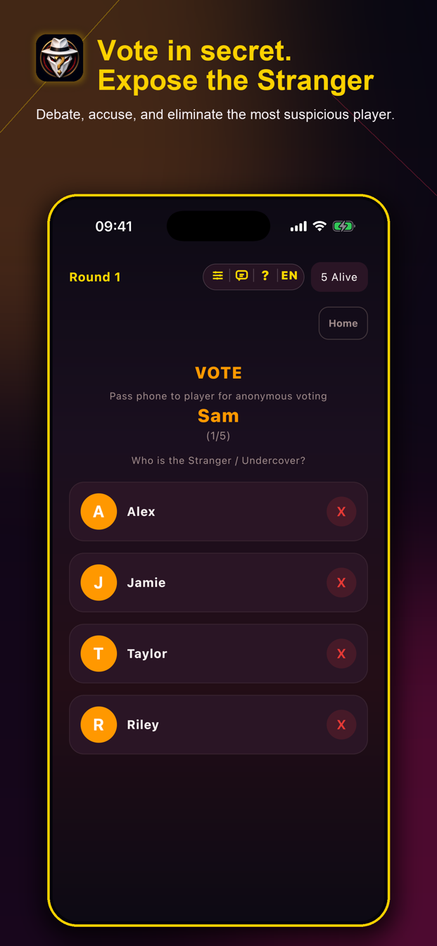 Private voting screen